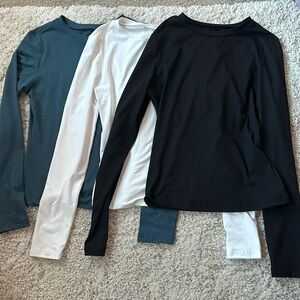 3 long sleeve spandex material tshirts
